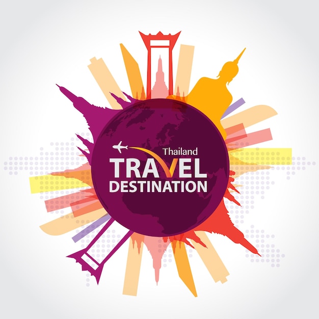 Thailand travel destination vector illustration