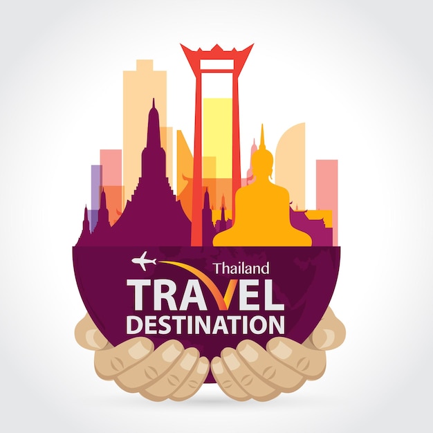 Thailand travel destination vector illustration