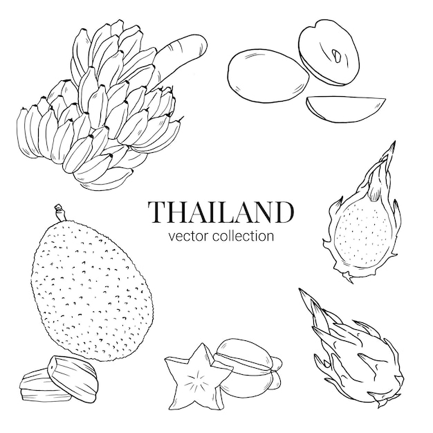 Thailand Travel hand draw doodle element