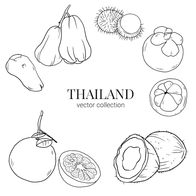 Thailand Travel hand draw doodle element