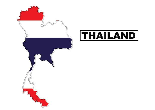 Thailand vector flag map