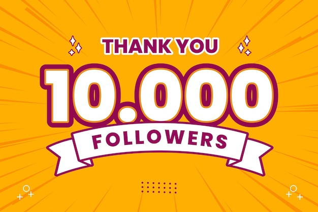 Vector thank you 10000 followers thank giving social media community post or thank you followers peoples