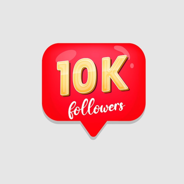 Thank you 10k social followers card Vector