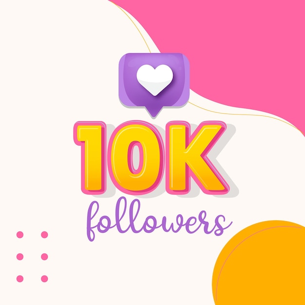 Thank you 10k social followers and subscribers template Vector