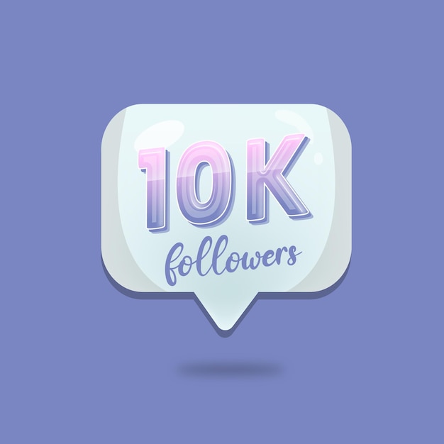 Thank you 10k social followers and subscribers template Vector