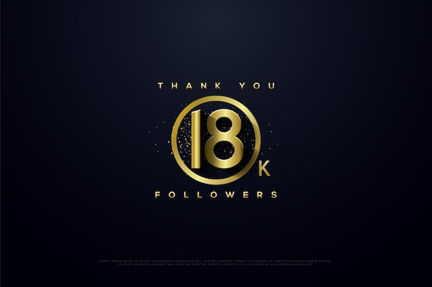 Thank you 18k followers with gold circle   and gold glitter