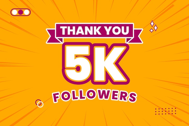 Vector thank you 5000 followers thank giving social media community post or thank you followers peoples