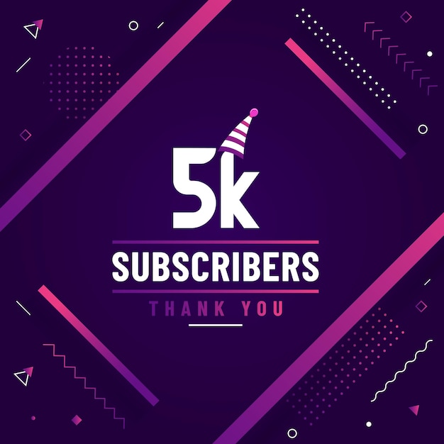 Thank you 5K subscribers 5000 subscribers celebration modern colorful design