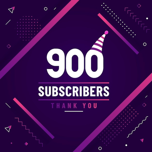 Thank you 900 subscribers celebration modern colorful design