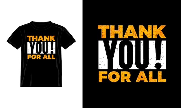 thank you for all typography tshirt design