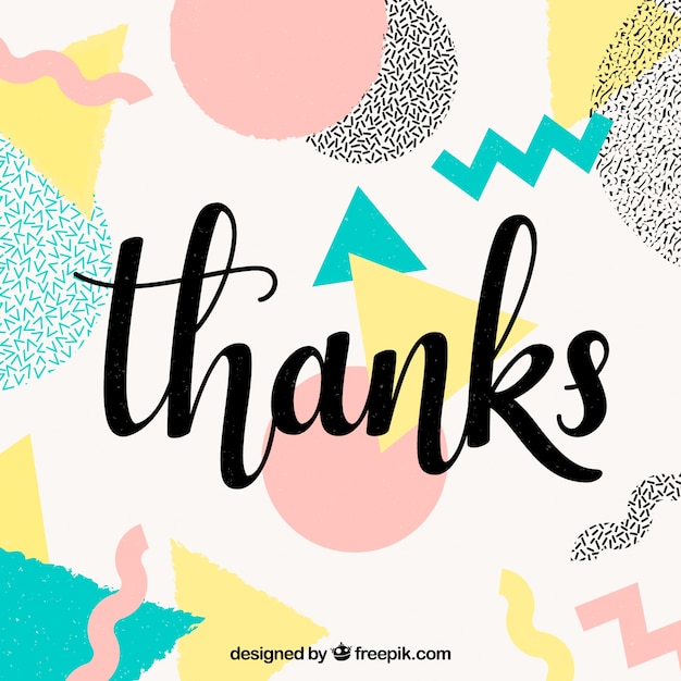 Thank you background with multicolor shapes