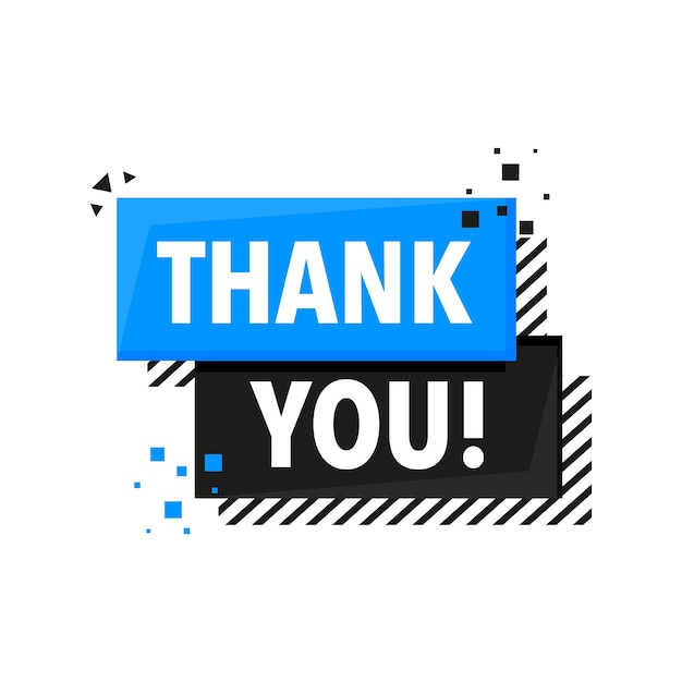 Thank you banner Label Template Vector Illustration