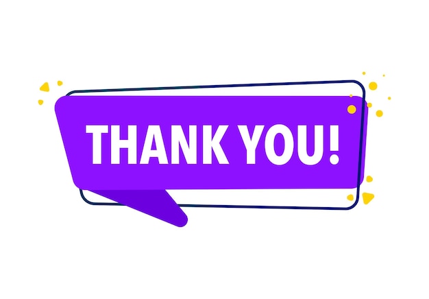 Thank you banner Label Template Vector Illustration