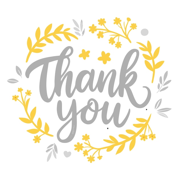 Vector thank you caligraphic vector illustration concept