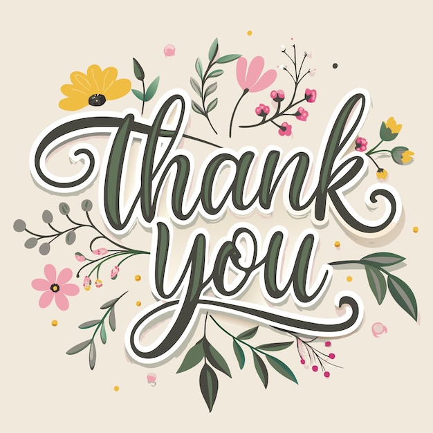 Vector thank you caligraphic vector illustration concept