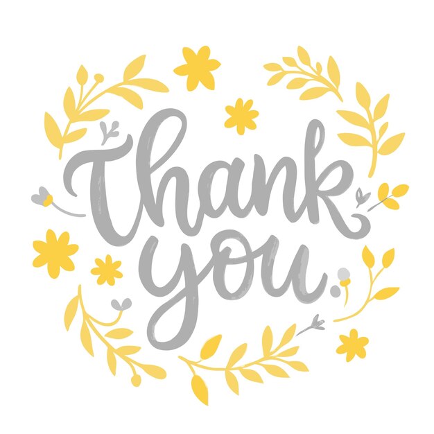 Vector thank you caligraphic vector illustration concept