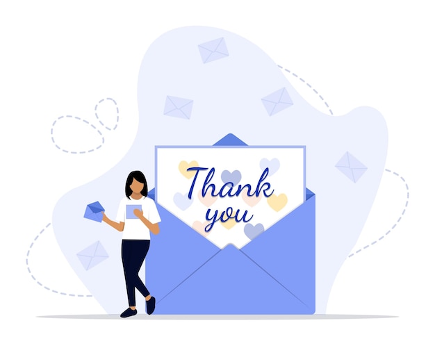 Vector thank you card concept illustration