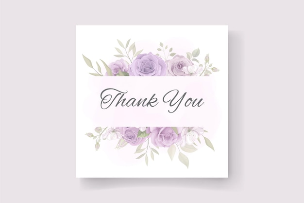 Thank you card design on a flower theme