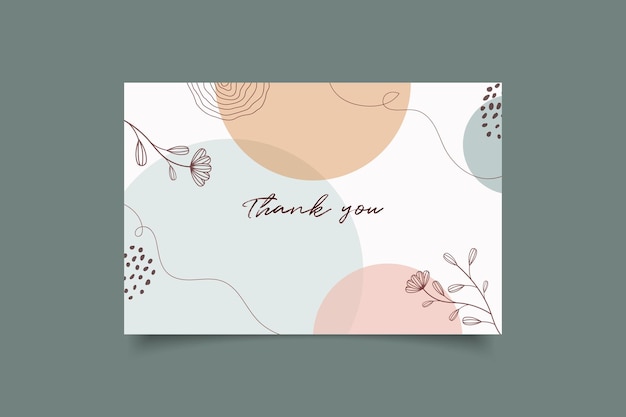 thank you card template abstract design