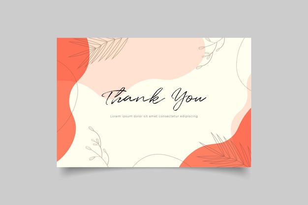 thank you card template design abstract background