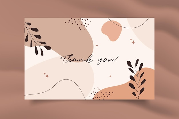 Thank you card template design boho collection