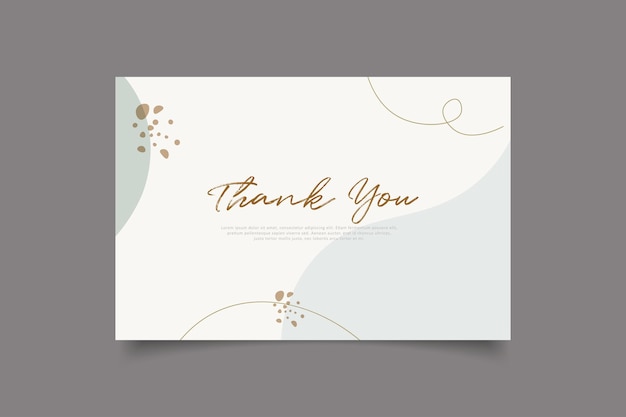 Vector thank you card template design with minimalist cover background