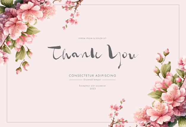 Thank you card with cherry blossoms