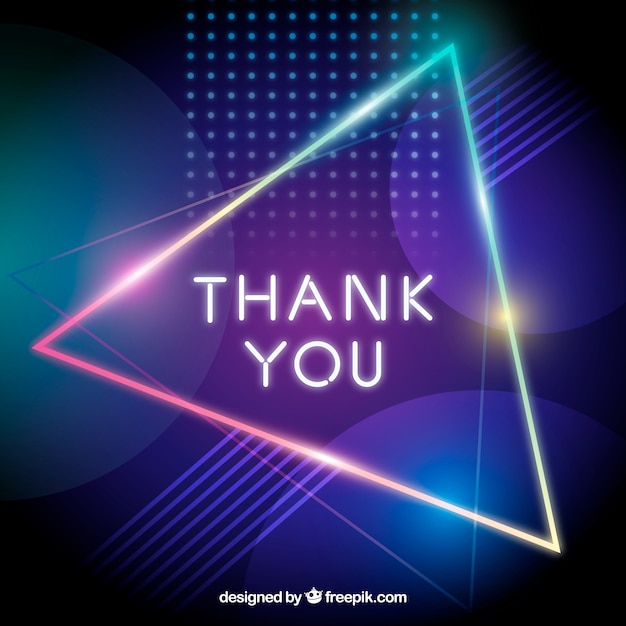 Thank you composition with neon light style