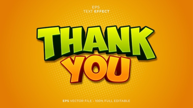 Thank You editable text effect font