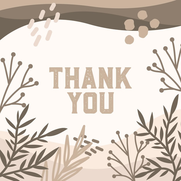 Thank You Floral Vector Illustration. Thank You Card Design