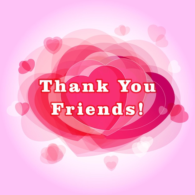 Vector thank you followers card. the gratitude picture for network friends, likes and shares. creative sign