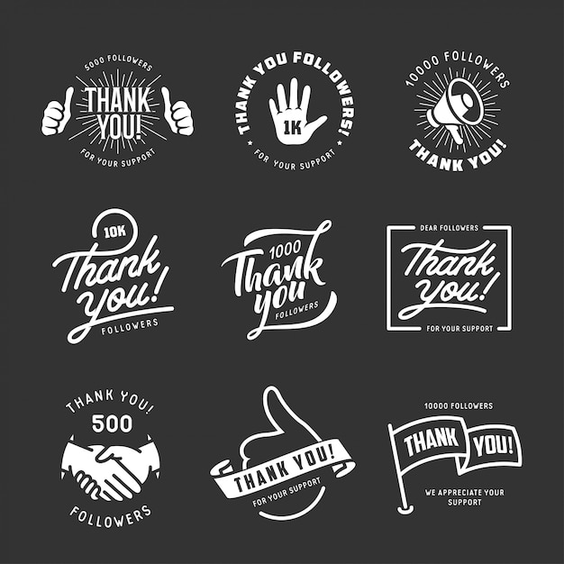 Thank you followers labels set