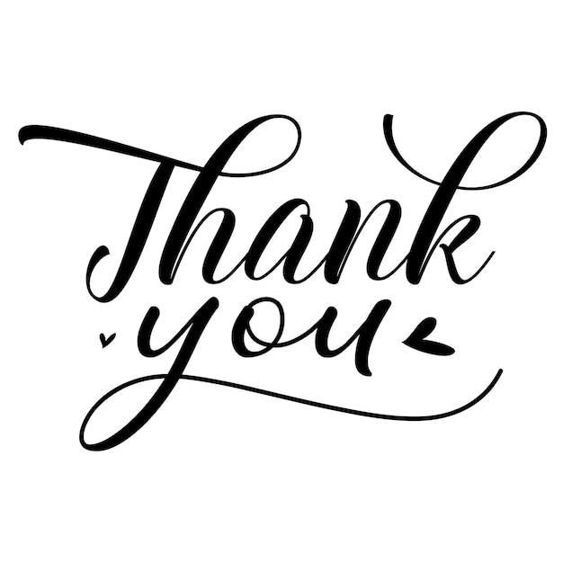 Thank You hand lettering Premium Vector Design