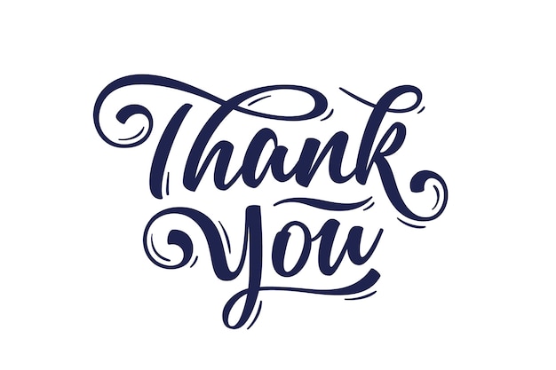 Thank You, Hand lettering Thank You, decorative graphic on white background.