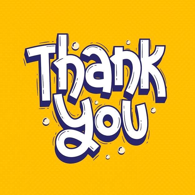 Thank you lettering doodle hand drawn