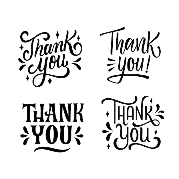 Thank you lettering set