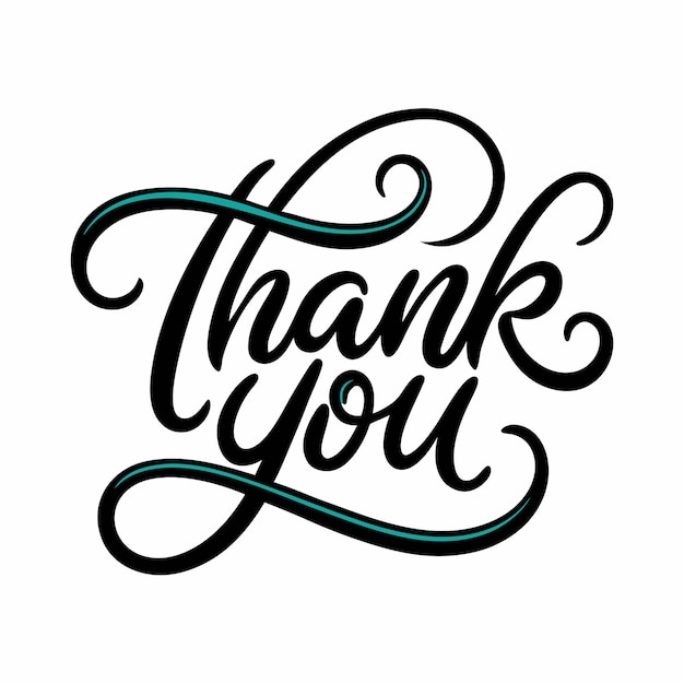 Vector thank you lettering with curls 25