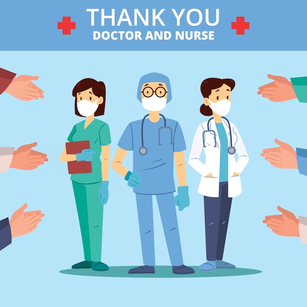 Thank you nurses and doctors message theme