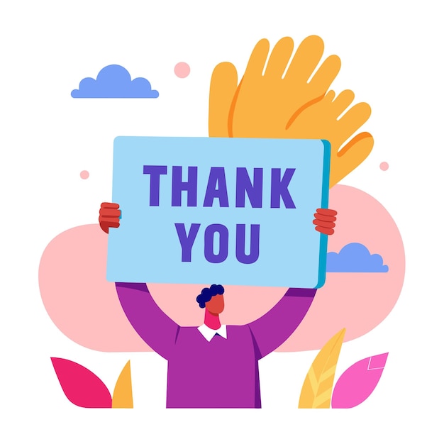 Vector thank you placard concept vector illustration