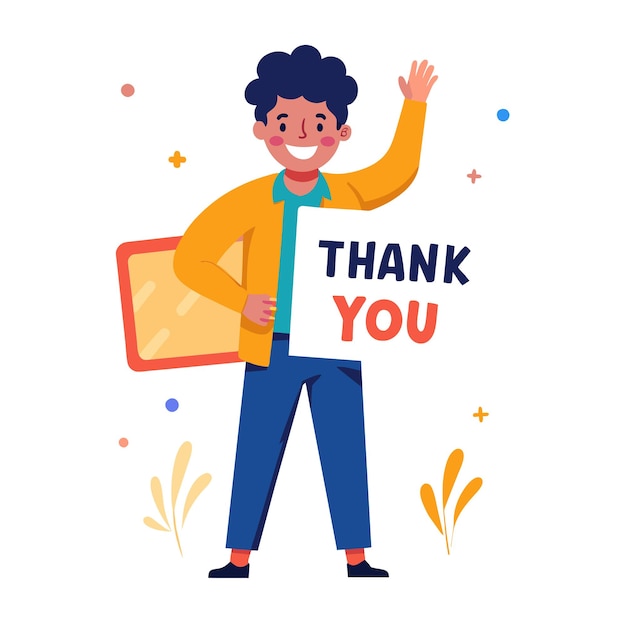 Vector thank you placard concept vector illustration