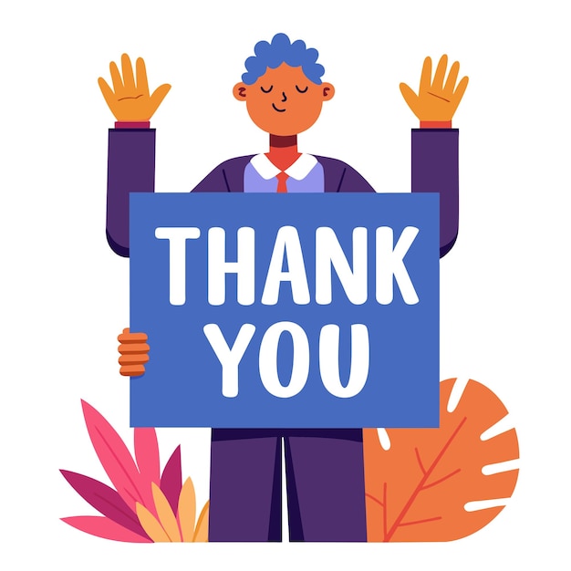 Vector thank you placard concept vector illustration