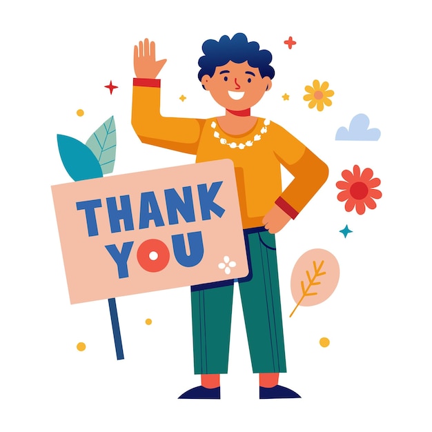 Vector thank you placard concept vector illustration