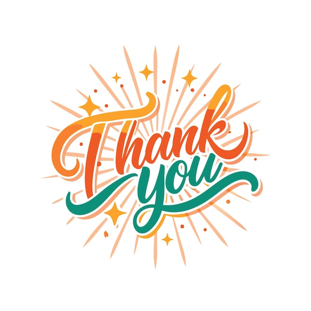 Thank You placard typography vector illustration