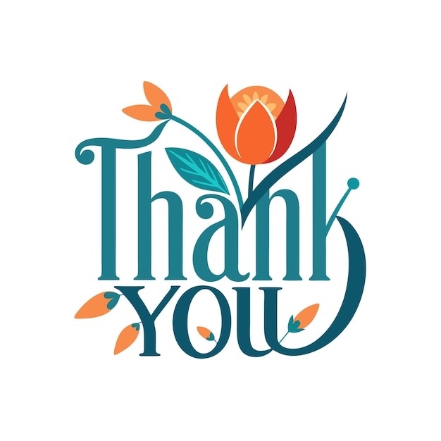 Thank You placard typography vector illustration