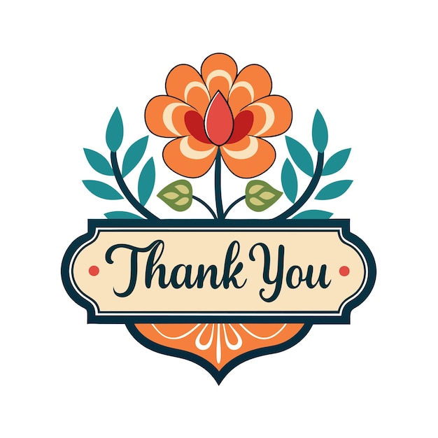 Thank You placard typography vector illustration