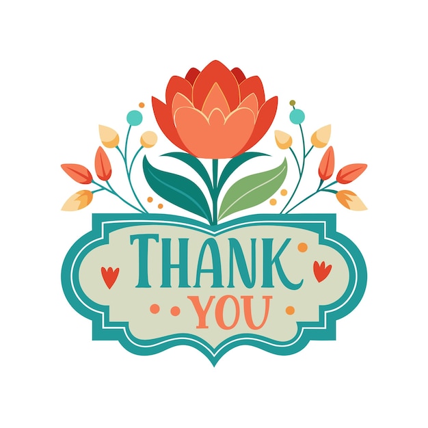 Thank You placard typography vector illustration