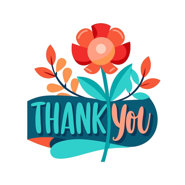 Thank You placard typography vector illustration