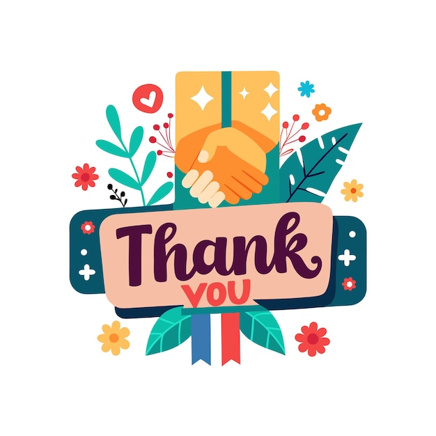 Thank You placard typography vector illustration