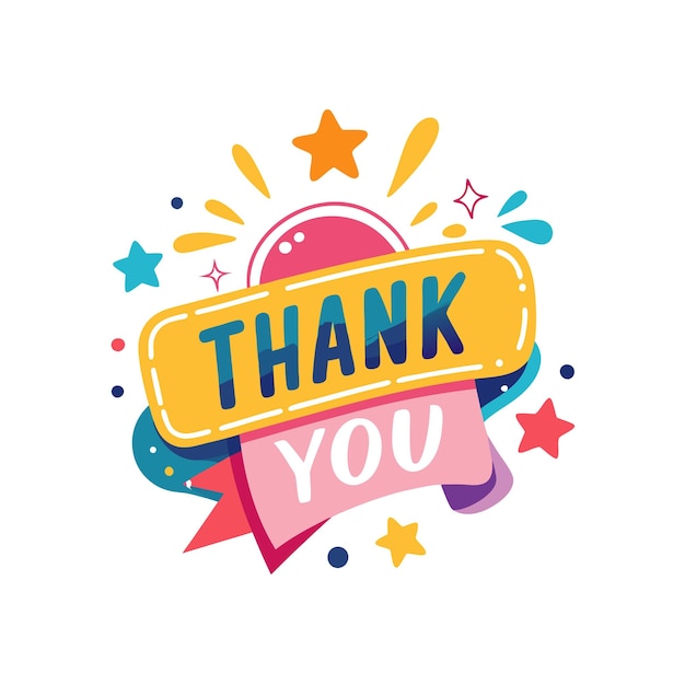 Thank You placard typography vector illustration