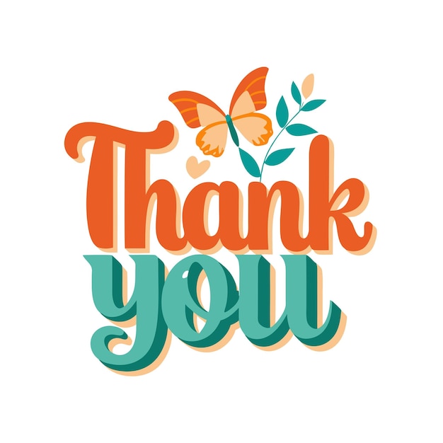 Thank You placard typography vector illustration